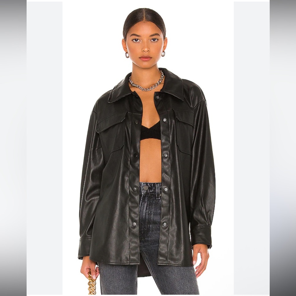 Steve Madden Good Measure Faux Leather Shacket Revolve